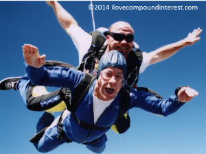 skydiving, ilovecompoundinterest.com, i love compound interest, financial freedom, early retirement